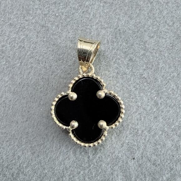 Beautiful Solid 14k Gold Diamond Cut Rope Chain 18in & 10k Clover DOUBLE SIDED - Picture 10 of 16